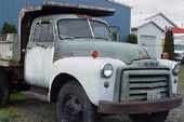 Nice original 1950's GMC truck in storage at classic car salvage lot