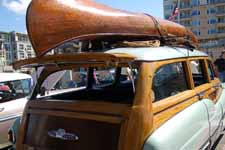 Classic 1951 Buick Estate Wagon with a 1928 Willits Brothers all wood canoe on the roof rack